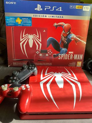 PS4 Edición Limitada Spiderman 1TB Roja + 2 mandos