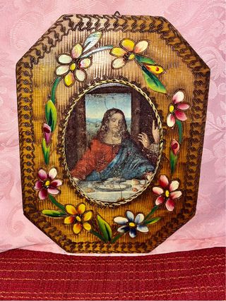 Quadro religioso legno intagliato