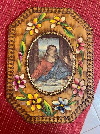 Quadro religioso legno intagliato