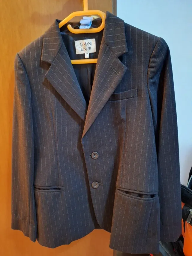 Giacca Armani Junior elegante grigia, gessata