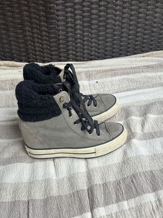 Converse plataforma Borrego gris