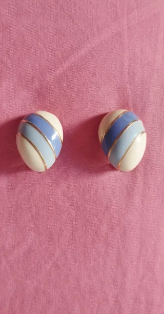 Pendientes vintage ovalados esmaltados