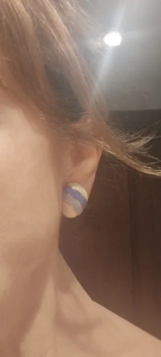 Pendientes vintage ovalados esmaltados