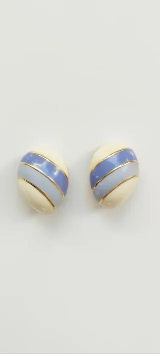 Pendientes vintage ovalados esmaltados