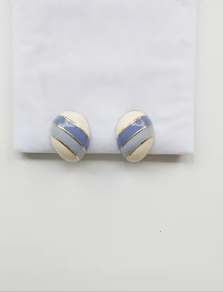 Pendientes vintage ovalados esmaltados