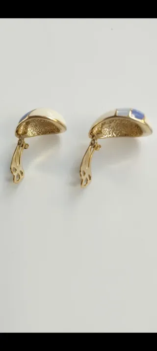 Pendientes vintage ovalados esmaltados