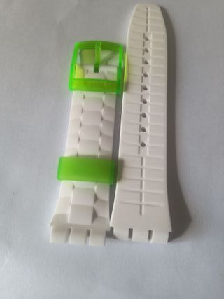 Correa Swatch Scuba 200 Verde y Blanca 21 mm.
