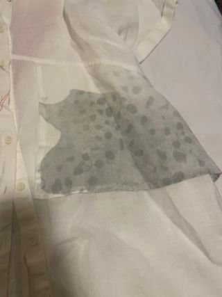 Vestido camisero de lino con estampado