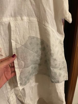 Vestido camisero de lino con estampado