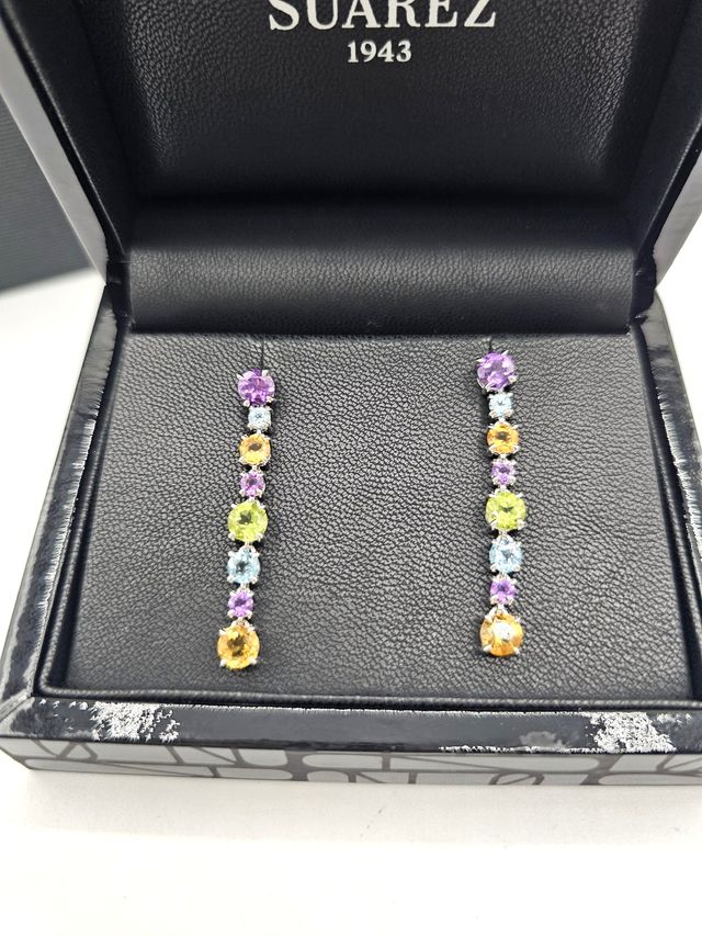 Pendientes Suarez Plata Piedras Preciosas