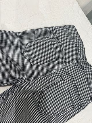 Pantalón Malla Calzedonia Cuadros Blanco y Negro