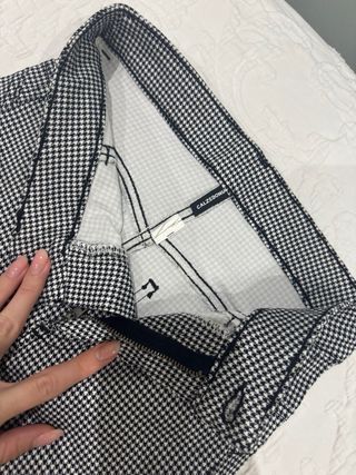 Pantalón Malla Calzedonia Cuadros Blanco y Negro