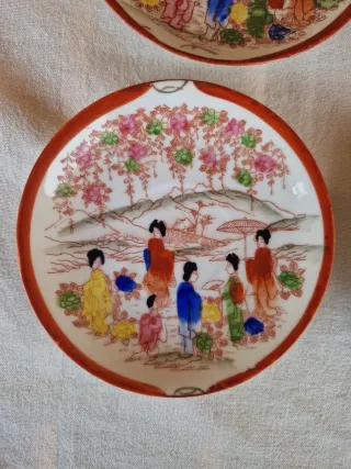 4 Platitos Japoneses Porcelana Antiguos