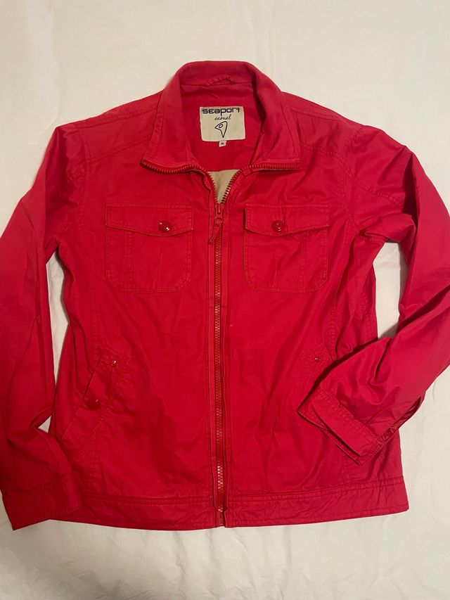 Chaqueta Seaport Casual Algodón Roja Talla M