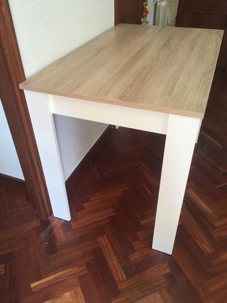 Mesa Comedor Madera y Blanca