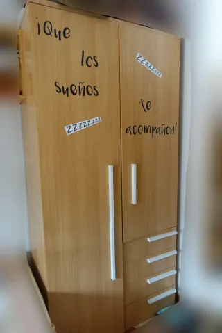 Armario de madera y plástico
