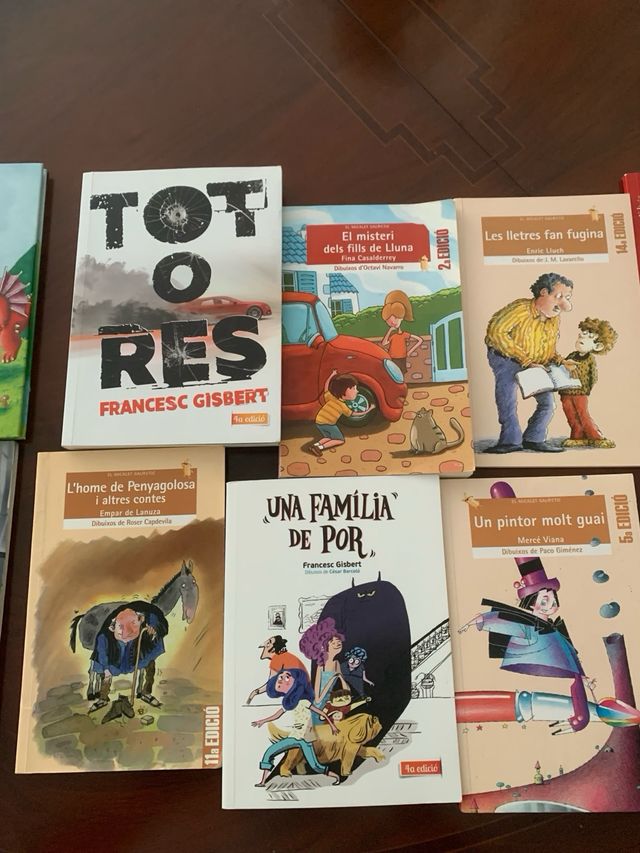 varios libros de los que piden en el cole.