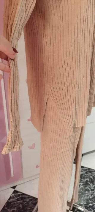 Conjunto fino 2 piezas beige
