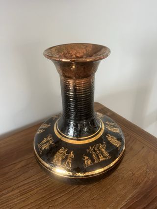 Florero Griego Negro y Dorado