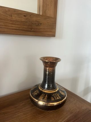 Florero Griego Negro y Dorado