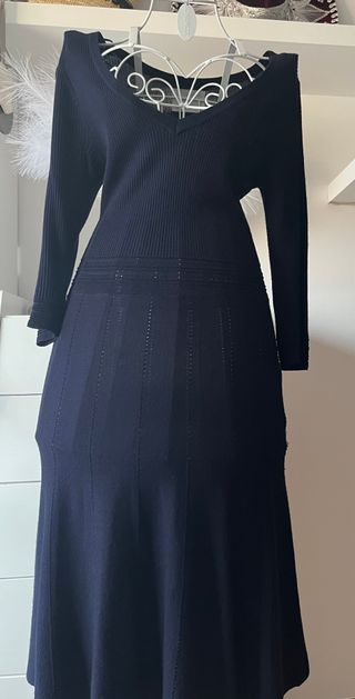 Vestido de punto Springfield azul marino Talla M