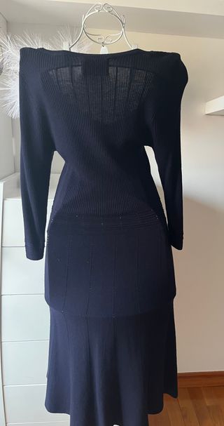 Vestido de punto Springfield azul marino Talla M