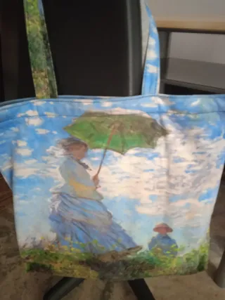 Bolso de tela con pintura impresionista