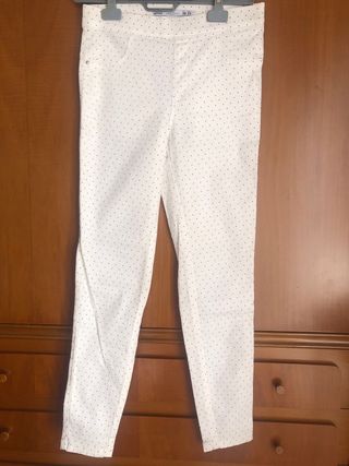 Pantalón blanco lunares talla 36