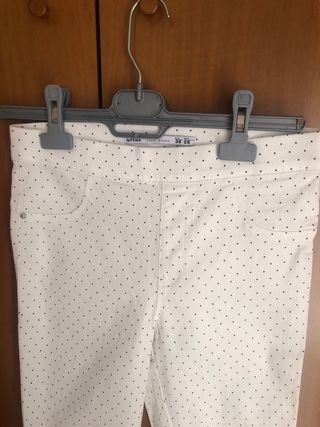 Pantalón blanco lunares talla 36