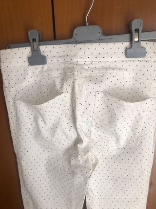 Pantalón blanco lunares talla 36