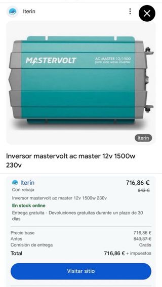 Inversor Mastervolt AC Master 12V 1500W 230V