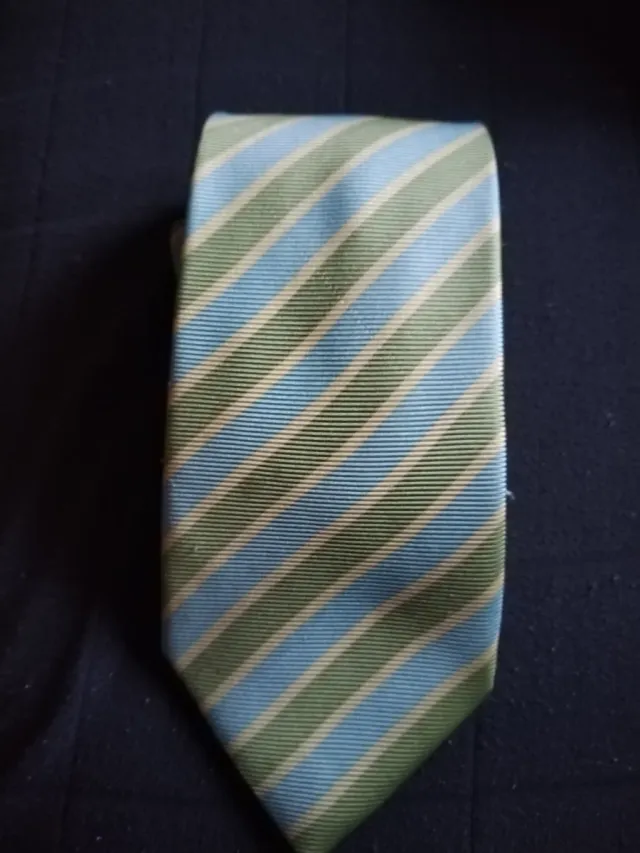 Corbata rayas verde y turquesa