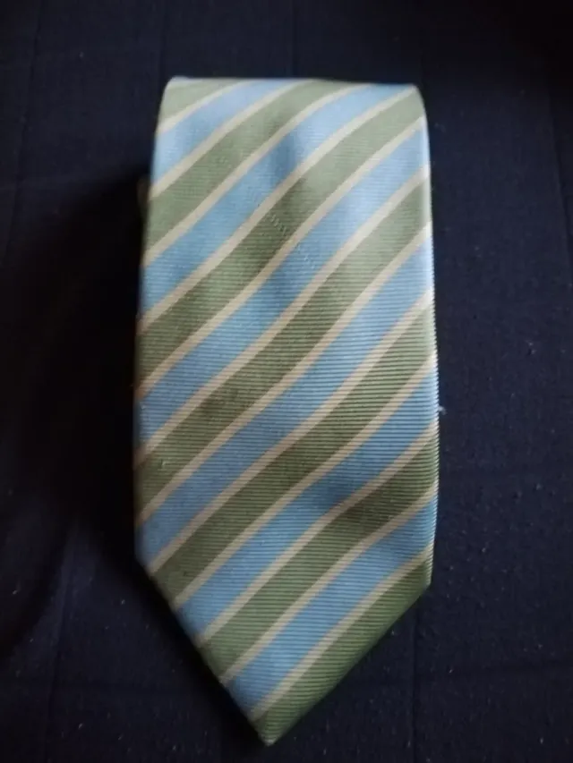 Corbata rayas verde y turquesa