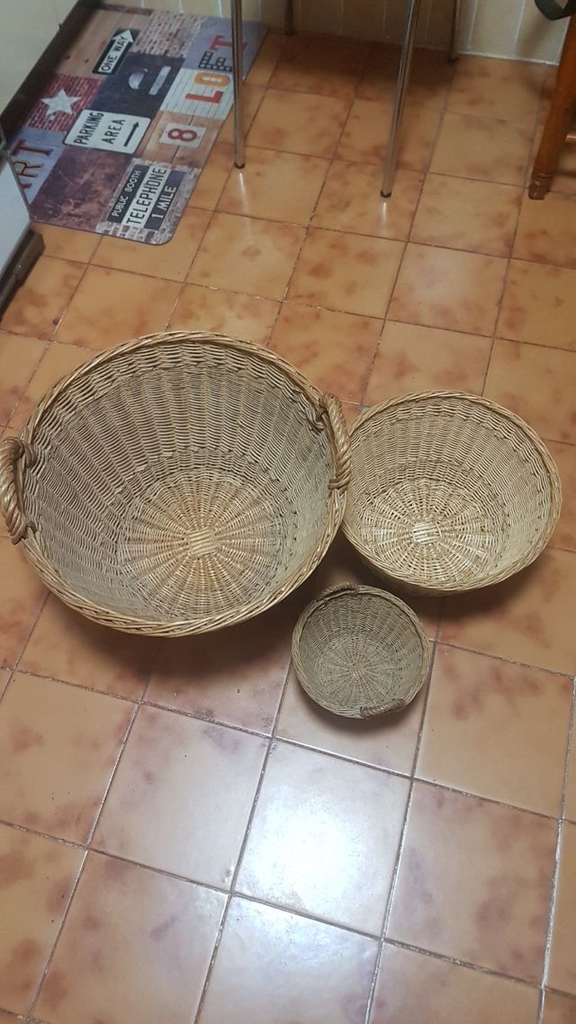 Set di 3 cestini in vimini