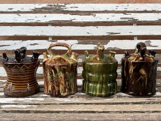4 Antiguos Botijos de Cerámica 