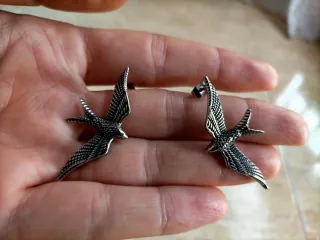 Pendientes golondrinas acero inoxidable