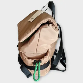 Mochila Pull&Bear Beige con Cordones Verdes