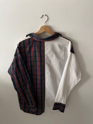 Camisa Zara cuadros y blanca