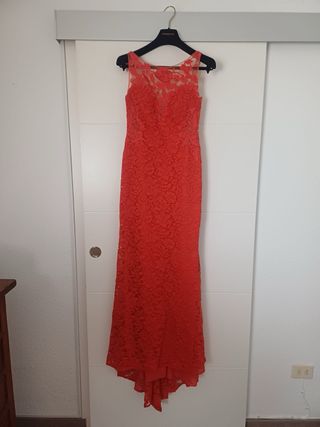 Vestido rojo largo fiesta boda