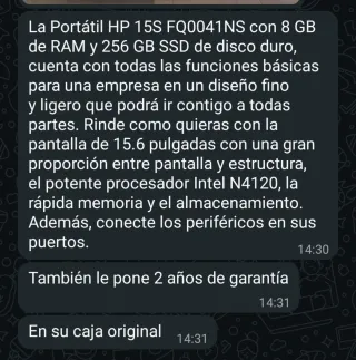 Ordenador HP Plata