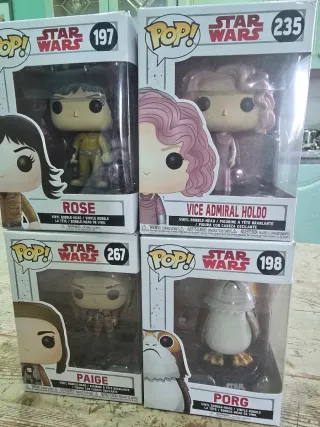 Funko Pop Star Wars 4 pezzi Porg Paige Rose Holdo