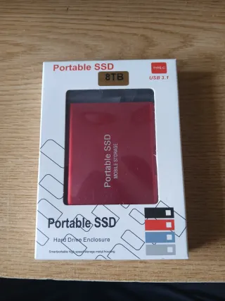 SSD Portátil 8TB USB 3.1 Tipo-C Rojo