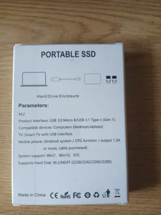 SSD Portátil 8TB USB 3.1 Tipo-C Rojo