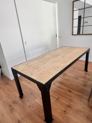 Mesa Comedor Industrial Madera y Metal