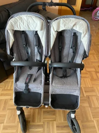 Carrito Gemelar Bugaboo Donkey Gris