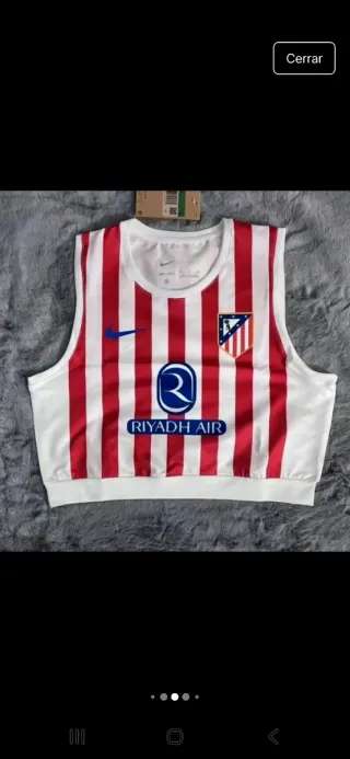 Camiseta sin mangas Nike rayas rojas y blancas