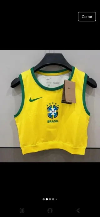 Camiseta sin mangas Nike rayas rojas y blancas
