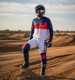 Traje Motocross Leatt Azul/Blanco/Rojo