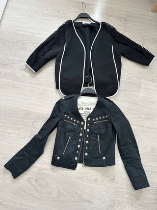 Lote Chaquetas Biker y Bomber Negra