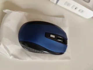 Ratón óptico inalámbrico azul